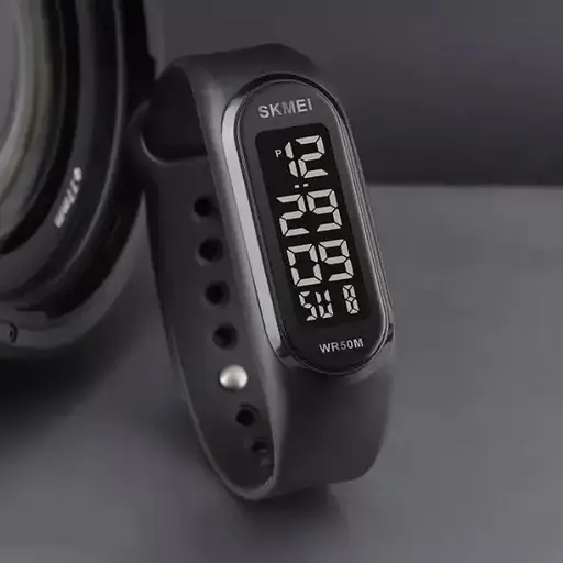 Наручные часы браслет Skmei 1666 (Черные с черным циферблатом) - фото 6