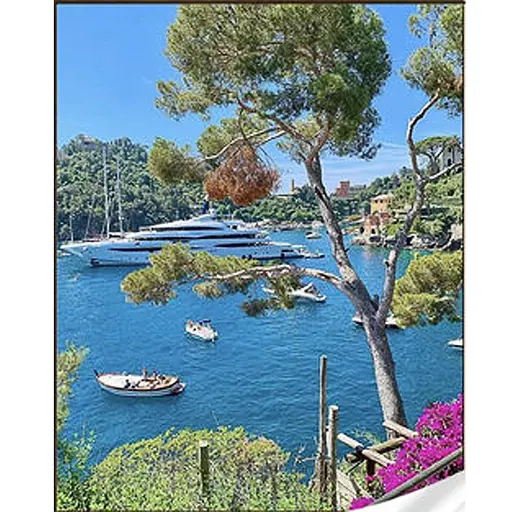 Алмазная мозаика Strateg ПРЕМИУМ Лодки на воде размером 30х40 см (GM86067) - фото 1