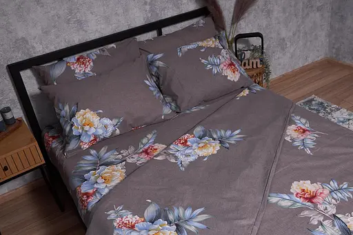 Комплект постільної білизни Moon&Star Бязь Gold Люкс Flowers Wod King Size 220x240 наволочки 4х70х70 - фото 4