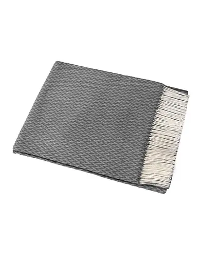 Плед бавовняний Миами Linda Vladi білий-дим 140х200 - фото 1