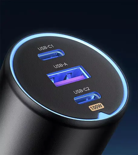 Автозарядный Ugreen CD293 130W 3 USB type-C адаптер быстрой зарядки (90413) - фото 3