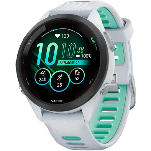Смарт-часы Garmin Forerunner 265S Black Bezel with Whitestone Case and Whitestone/Neo Tropic Silicone Band 010-02810-54 - фото 1