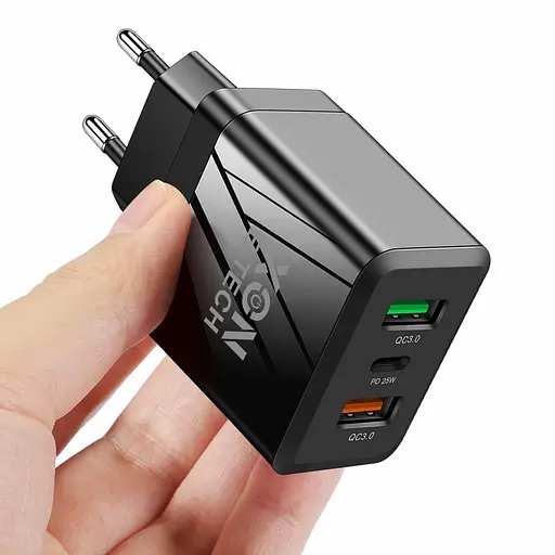 Зарядное устройство XON PowerCharge 45W (PD25) USB Type-C  (PCWA045025A2С1B 6075) Черный - фото 1