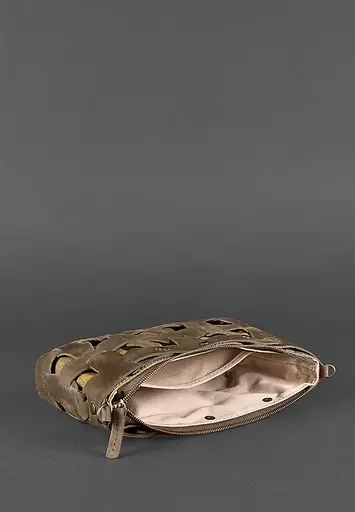 Шкіряна плетена жіноча сумка Пазл S темно-коричнева Crazy Horse - фото 5