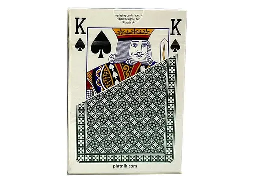 Карты игральные Piatnik 100% Plastic Poker Economy single deck (green) (PT-136214) - фото 2