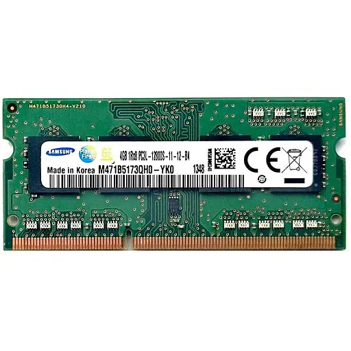 Оперативна пам'ять для ноутбука Samsung SO-DIMM DDR3 4GB 1600MHz 1Rx8 PC3L-12800 Б/В