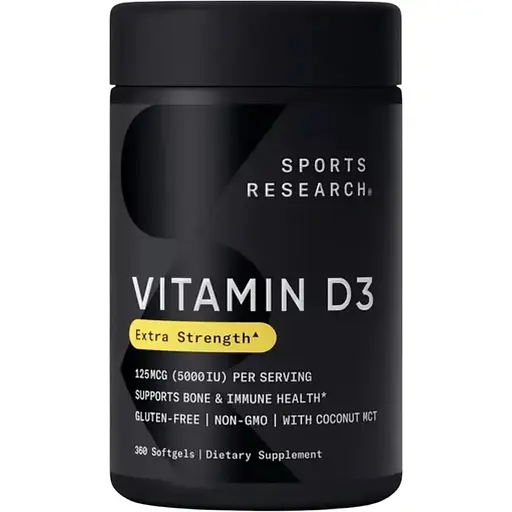 Витамины Sport Research Vitamin D3 5000 IU 360 softgels (1086-2023-10-4401)
