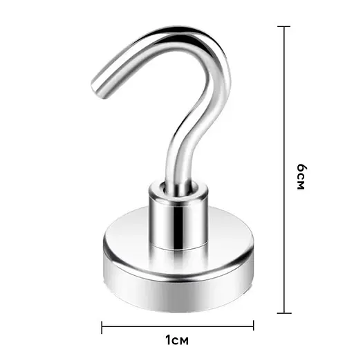 Набір магнітних гачків Semi Magnetic hooks Strong, 10 шт - Silver - фото 2