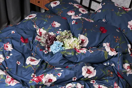 Комплект постільної білизни Moon&Star Полісатин Premium Bush Peony сімейний 2х160х220 см наволочки 4х50х70 см - фото 4