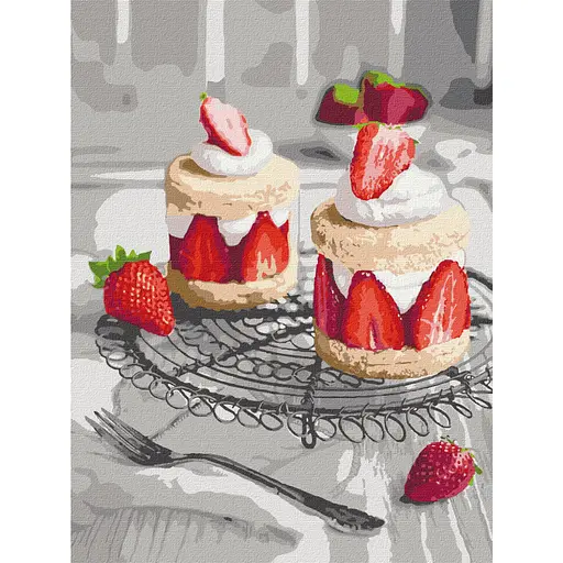 Картина по номерам "Клубничное наслаждение" Ideyka KHO5605 30х40 см