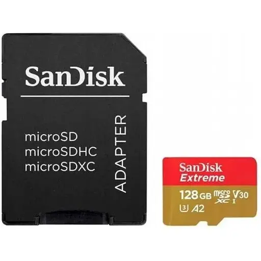 Карта памяти SanDisk microSDXC (UHS-1 U3) Extreme For Action Cams and Drones A2 128 ГБ - фото 1