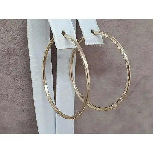 Золотые серьги-кольца Favoritum с алмазной гранью. 210006_А_Л - фото 4