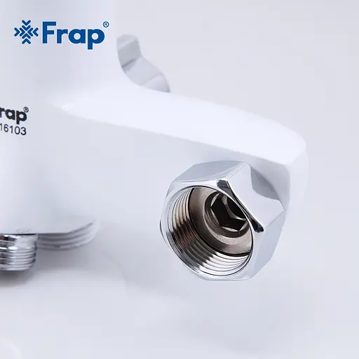 F2234 Змішувач для ванни довгий гусак білий Ø35 Frap 1/10 Білий - фото 8