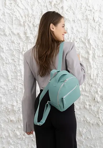 Кожаный рюкзак Groove S тиффани - фото 8