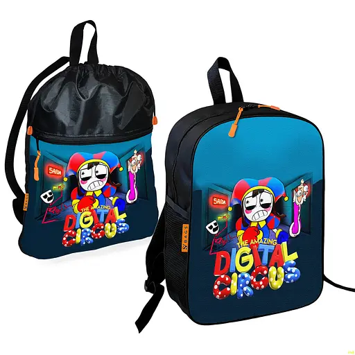 Школьный рюкзак детский Цифровой Цирк + Сумка для обуви спортивной формы рюкзак-мешок мальчику (01883)