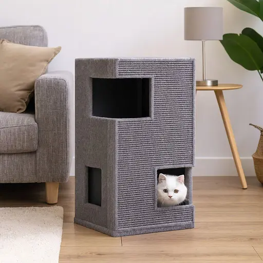 Когтеточка-домик Trixie Gabriel для кошек сизаль серая 38х38х78 см [CD] - фото 10