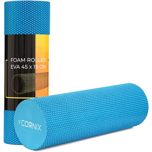 Массажный ролик Cornix EVA+ 45 x 15 см (валик, роллер) XR-0306 Blue - фото 1