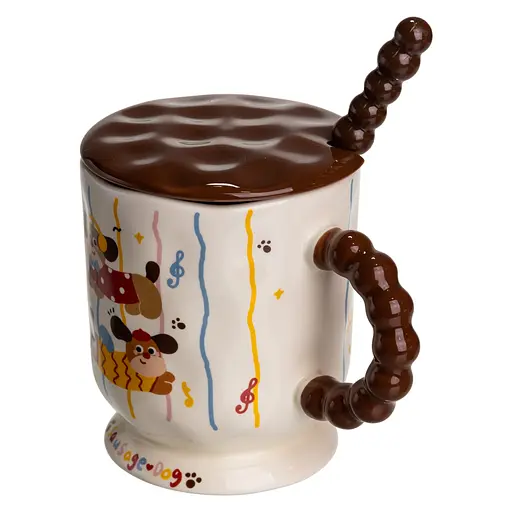 Чашка порцелянова Sausage Dog 400 мл червоний FM-17C - фото 4