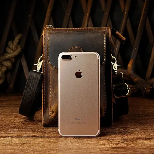 Чоловіча невелика сумка із міцної кінської шкіри Tiding 20х5х14.5 см sum0028366 - фото 4