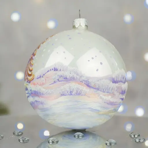 Ялинкова прикраса Санта Шоп Янгол на світанку скло (4820001180084) - фото 4