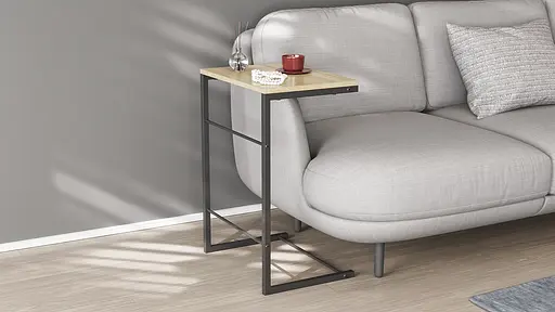 Столик Террі Ferrum-decor 650x440x330 Чорний метал ДСП Дуб Сонома 16 мм (FRD-104651)