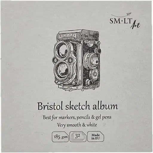 Альбом для эскизов SM-LT Art Authentic (Bristol) Layflat 14.8х14.8см 185г/м2 32л белая и гладкая бумага - фото 1