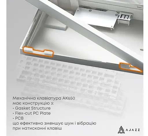 Клавиатура игровая механическая беспроводная Ajazz AK-650B Black RGB Flying Fish Switch Hot-Swap 2.4G/Bluetooth/USB - фото 10