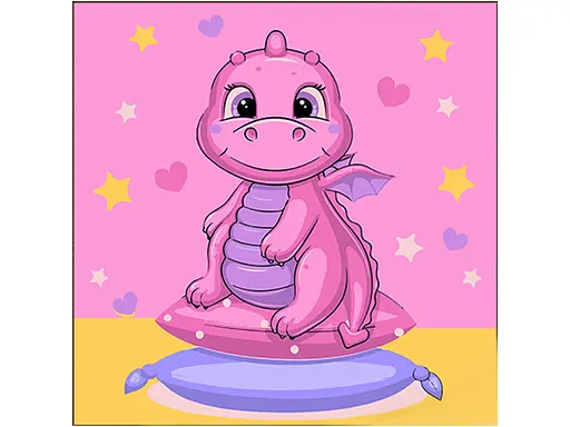 Набор для росписи по номерам Милый дракончик, Strateg, 30x30 см, ES-0853