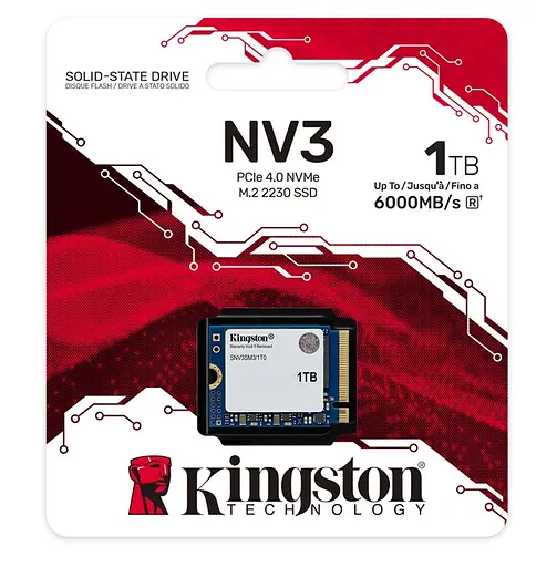 Твердотельный SSD-накопитель 1 ТБ, Kingston NV3, PCI-E 4.0 x4, M.2 2230, 3D TLC, 6000/4000 МБ/с (SNV3SM3/1T0) - фото 3