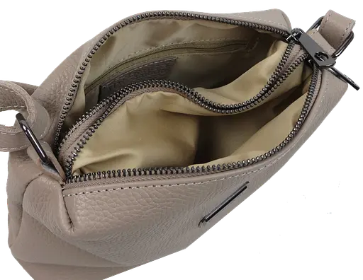 Женская кожаная сумка через плечо Borsacomoda бежевая sum0028735 - фото 9