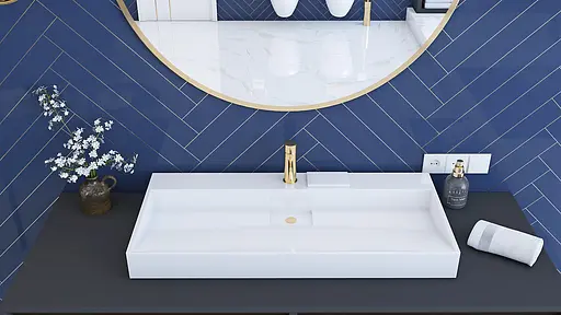 Умивальник Rea Goya 100 см накладний REA-U8903, Білий - фото 3