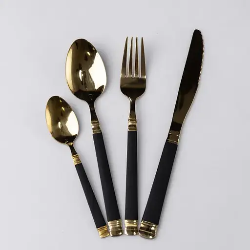 Набор столовых приборов Yiwu из нержавеющей стали на 6 персон 24 предмета столовая вилка ложка нож подарочный кейс HP-16978-27 - фото 1