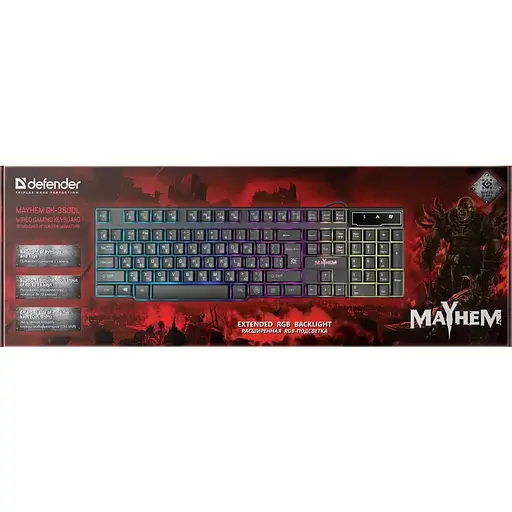 Клавіатура Defender Mayhem GK-360DL RGB USB UA Black (45362) - фото 7