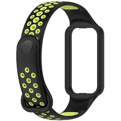 Ремешок DK CDK Silicone Sport Band Nike для Xiaomi Mi Band 8 Active (016243) (black / green) - фото 2