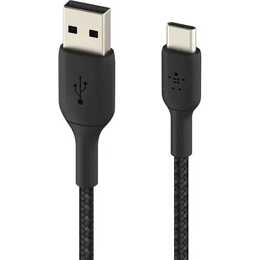 Кабель Belkin Boost Up Charge Braided USB-C to USB-A 2m Black (CAB002BT2MBK) [156812] - фото 3