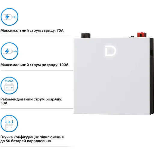Аккумулятор Dyness LiFePO4 48V (48V/100Ah/5120Wh) (DL5.0C Pro) [153565] - фото 4
