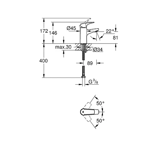 Смеситель для умывальника Grohe BauFlow 23752000 Хром - фото 2