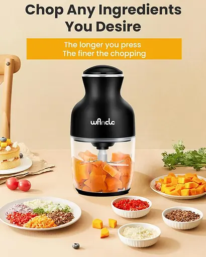 Електричний блендер Wancle, багатоцільова м'ясорубка 350 Вт, 600 мл, безшумна, ідеально підходить для подрібнення, змішування - фото 4