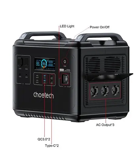 Зарядна станція портативна Choetech BS006 2000Wh 2000W - фото 2