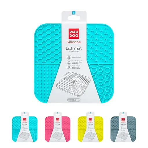Килимок для злизування Waudog Silicone 190х190х10 мм блакитний - фото 2