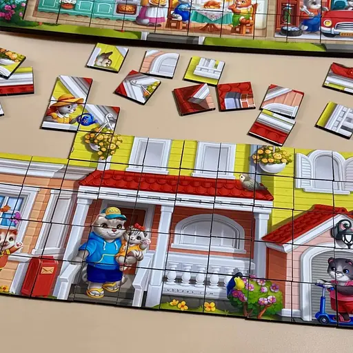 Дерев'яний пазл-вкладиш "Котячий будинок пазл літній" Ubumblebees (ПСД273) PSD273 - фото 5