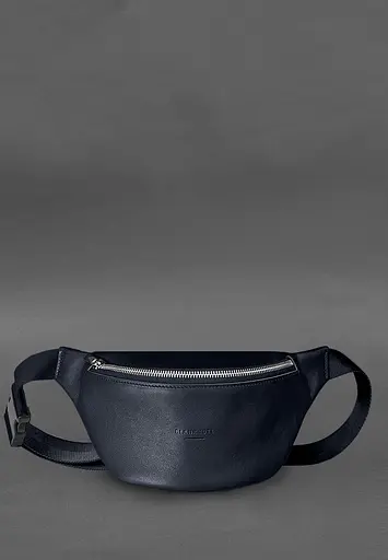 Шкіряна поясна сумка-бананка Kanny синя - фото 2