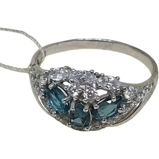 Серебряное кольцо Агни Камалия с топазом и фианитами. 1953/9Р-TLB 18