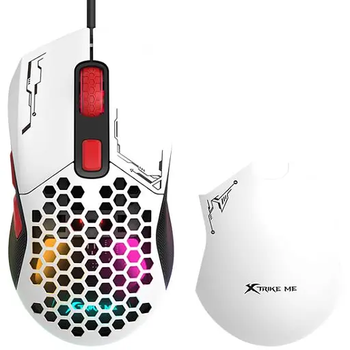 Мишка XTRIKE ME GM-316, ігрова, 7200dpi., 6кн., 13 режимів RGB, 2 панелі, біла - фото 9
