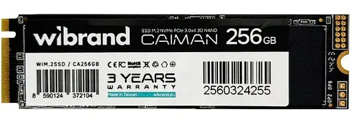 Накопичувач SSD Wibrand m.2 NVMe 256GB Caiman PCIe 3.0 240 250 (WIM.2SSD/CA256GB) - фото 1