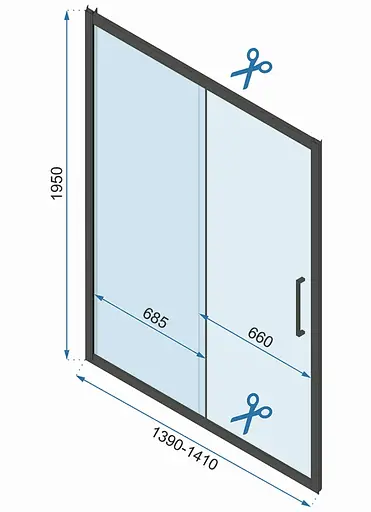 Душові двері Rea Rapid Slide 140 brashed gold REA-K8591, прозорий, золотий - фото 6