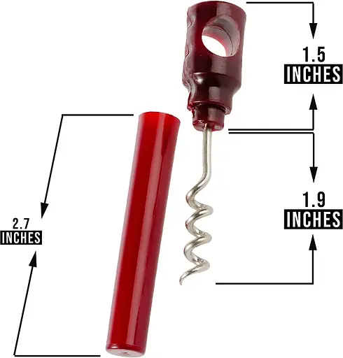 Штопор гвинтовий розбірний кишеньковий, Kitchen Master Червоний 84261 - фото 7