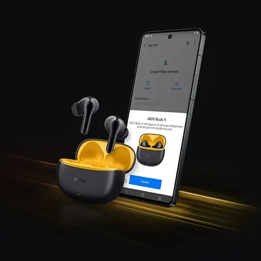 Наушники беспроводные с кейсом Iqoo TWS 1i черные - фото 4