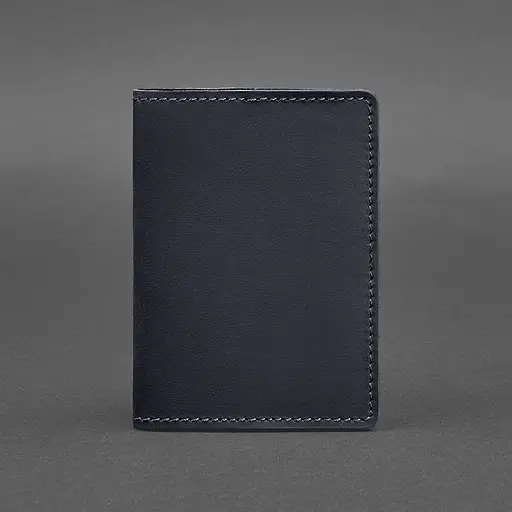 Кожаная обложка для паспорта и военного билета 1.3 синяя Crazy Horse - фото 6