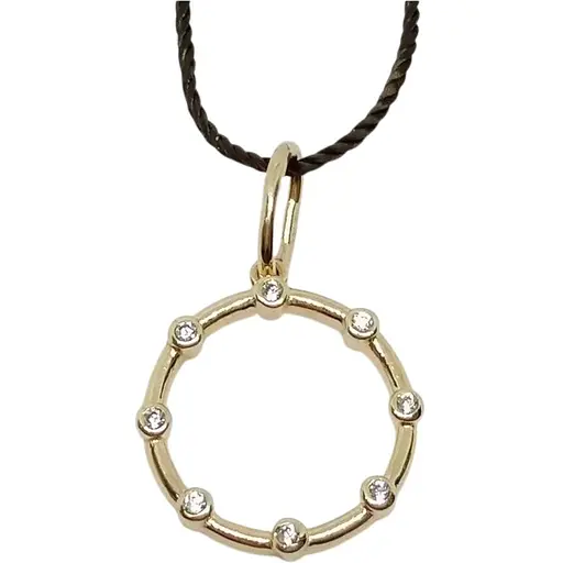 Золота підвіска ЮЗ "Багет" з фіанітами. 9300703